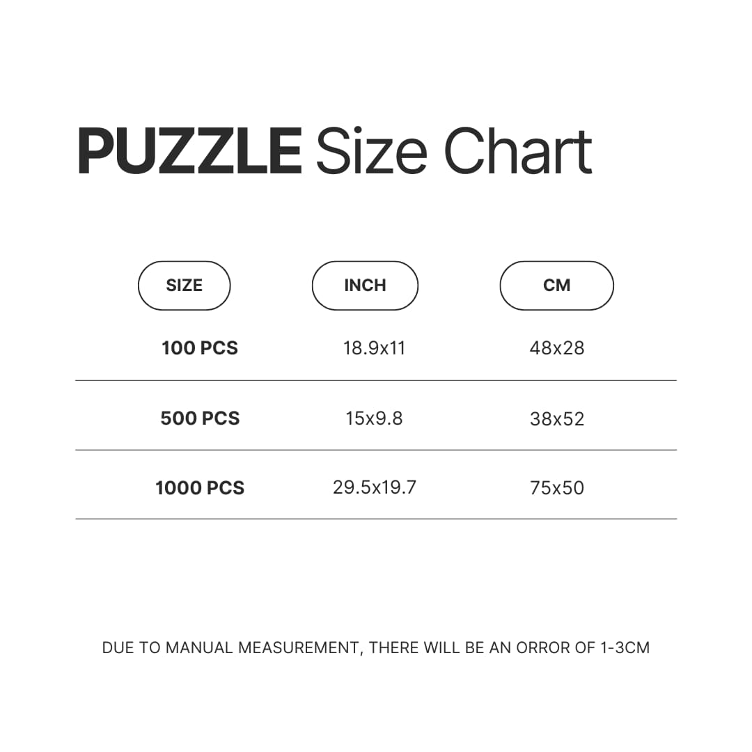 Puzzle Size Chart - Imagine Dragons Shop